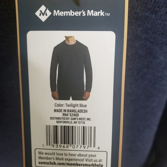 NWT Members Mark Mens Crewneck Long Sleeve Pullover - Picture 3 of 5